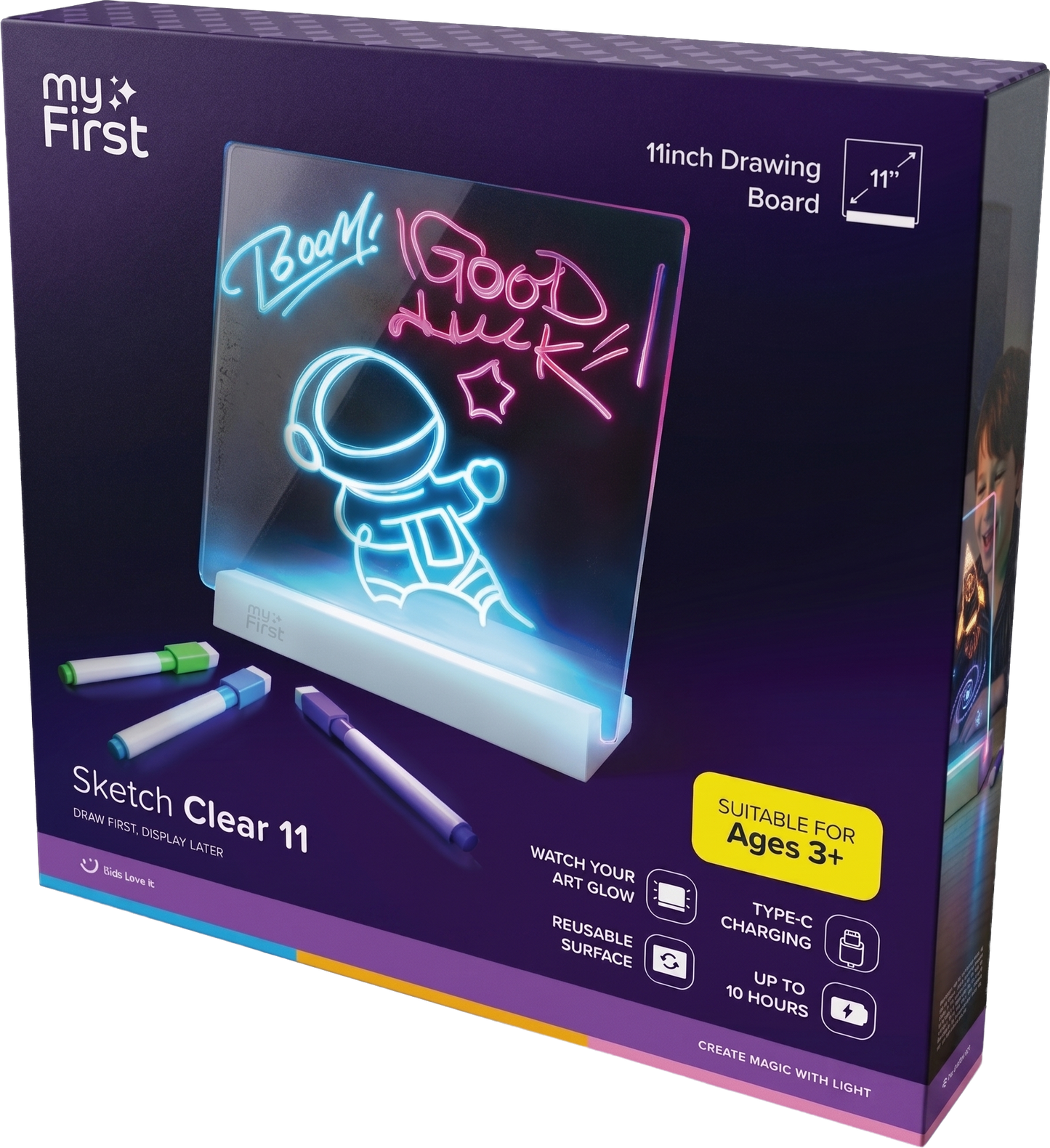 myFirst Sketch Clear — Glowing Light Board for Kids