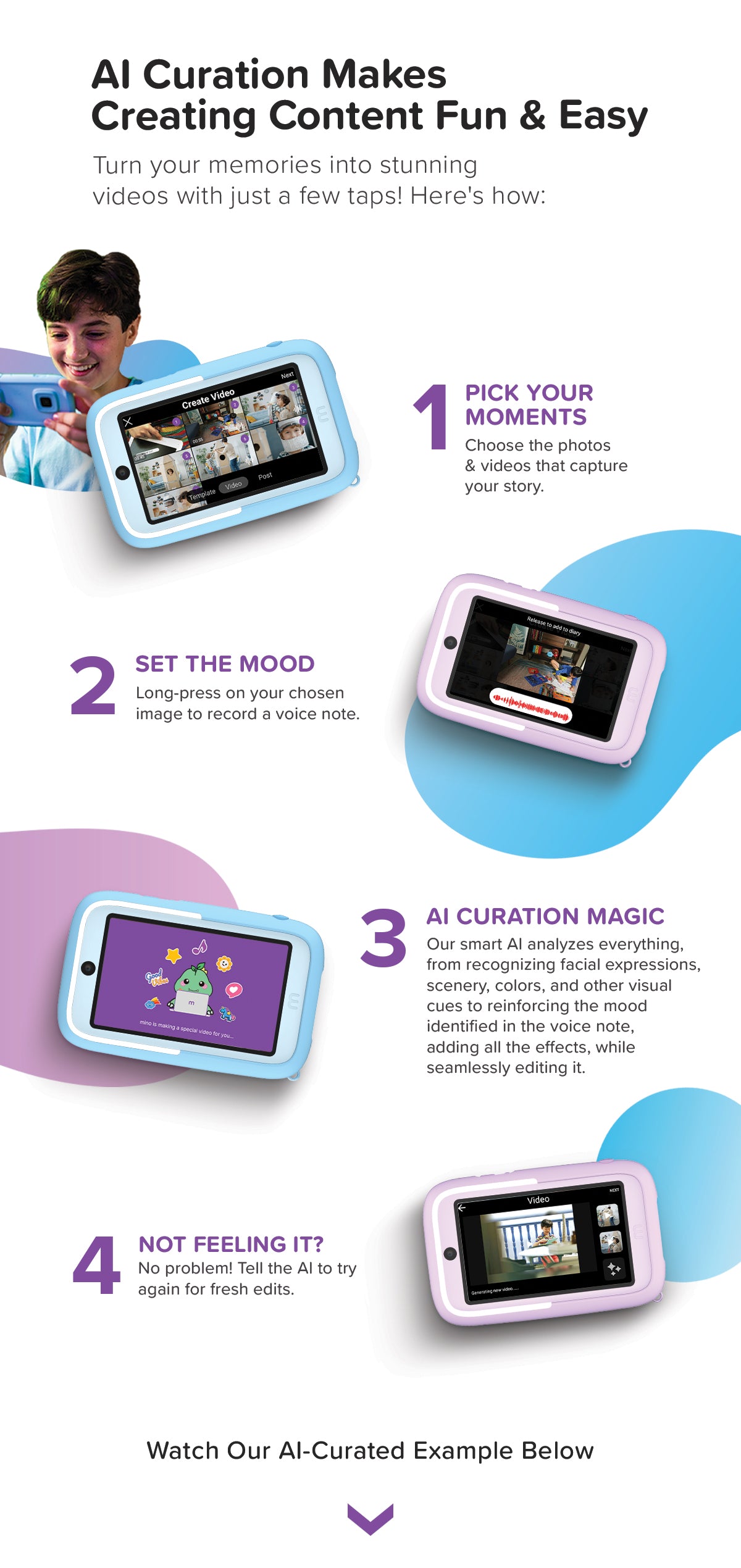 A step-by-step guide to creating videos with the myFirst Camera 50 – the best video camera for kids.